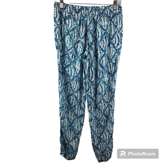 Lilly Pulitzer Sparkling Blue Hook Up Pull On Piper Jogger Pants - Picture 3 of 7